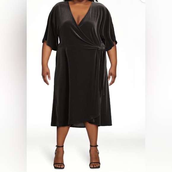 Time and Tru Velvet Wrap Dress XXL (20) - Picture 4 of 4